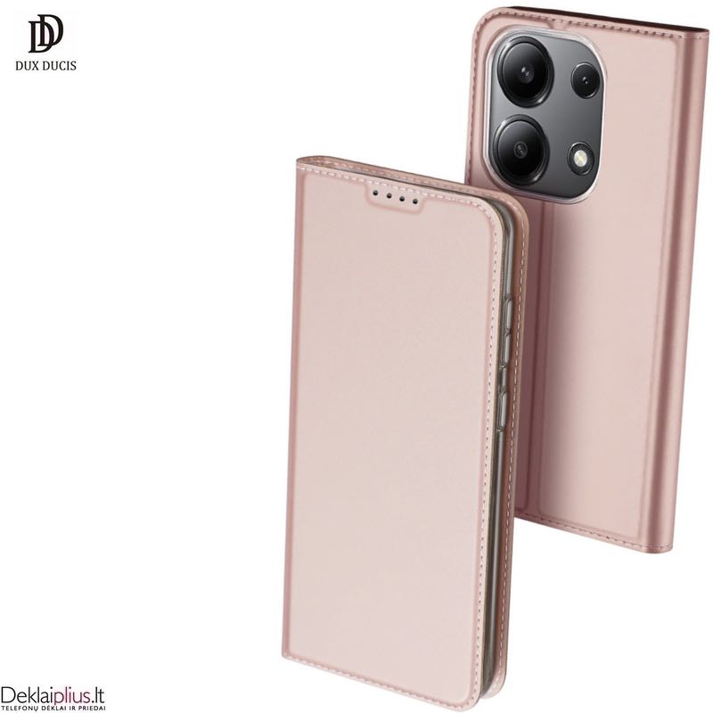 Dux Ducis Skin Pro dirbtinės odos dėklas - rausvas (Xiaomi Redmi Note 13 5G) Dux Ducis Skin Pro dirbtinės odos dėklas - rausvas (Xiaomi Redmi Note 13 5G)